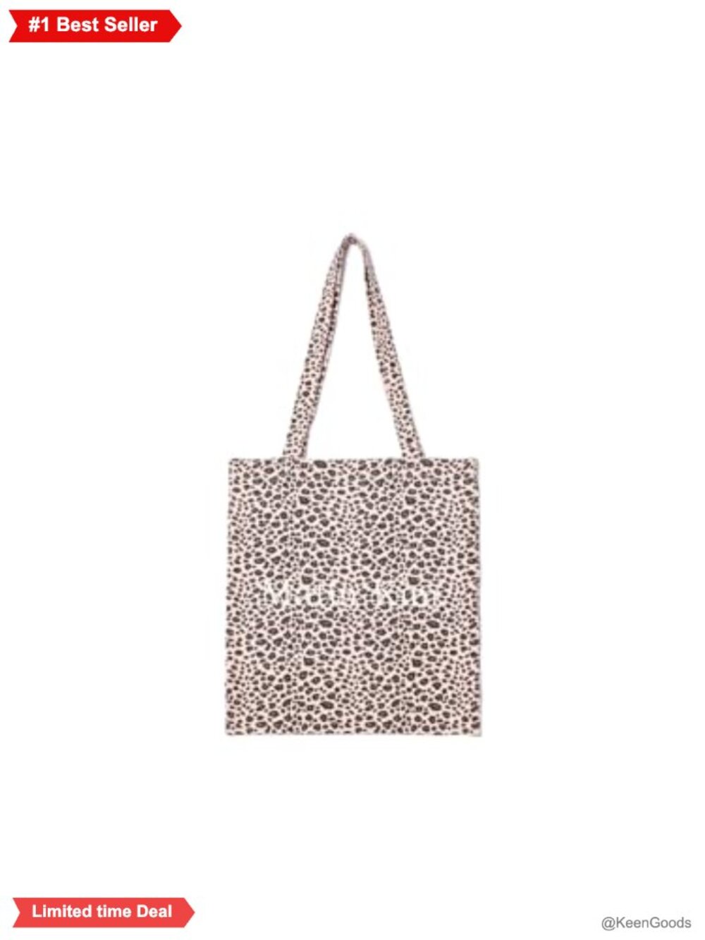Matin Leopard Ecobag Cotton Tote Daily Work Shoulder Bag